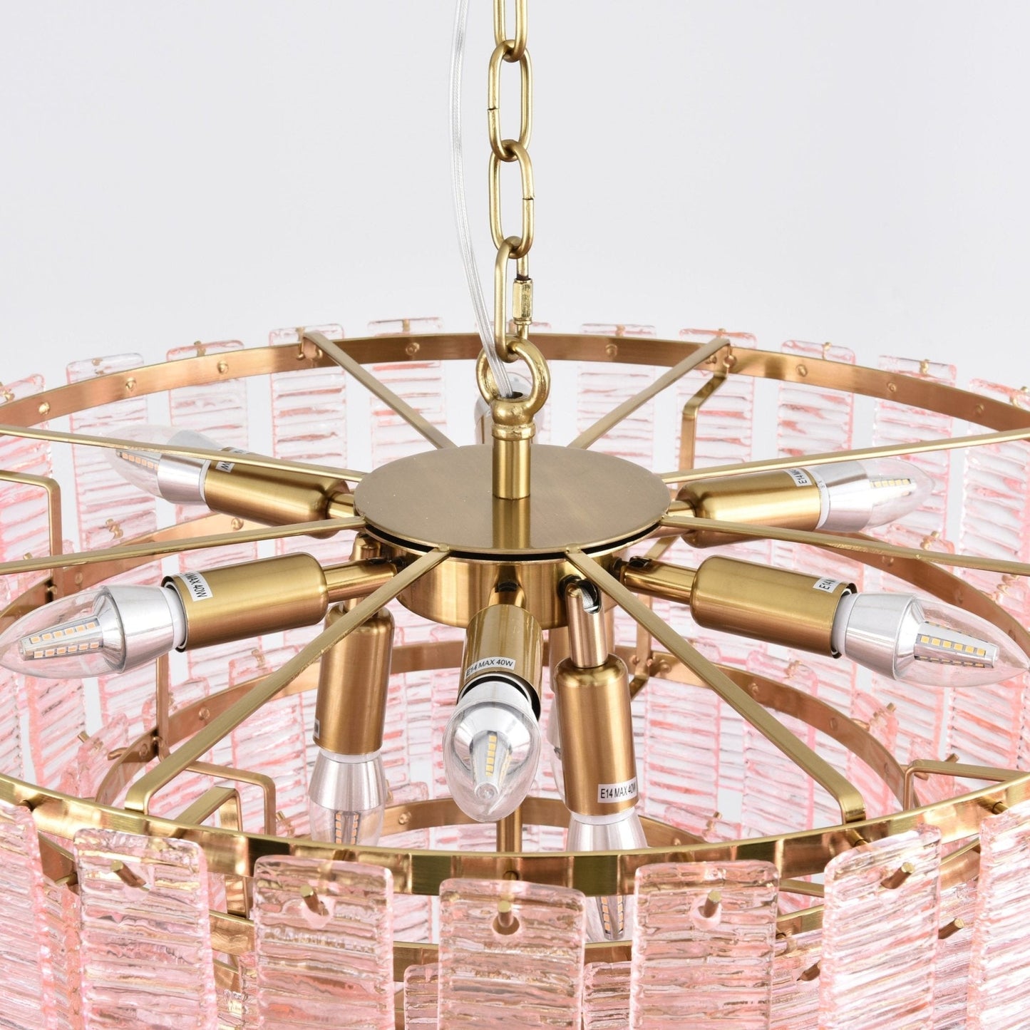 Opalora Pink Glass Chandelier