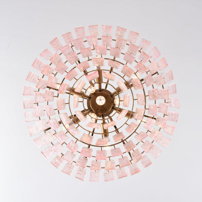 Opalora Pink Glass Chandelier