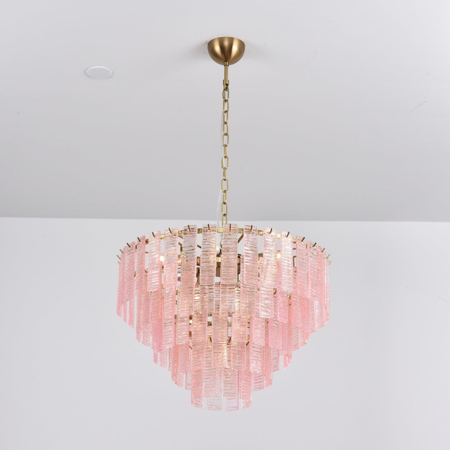 Opalora Pink Glass Chandelier