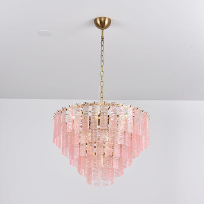 Opalora Pink Glass Chandelier