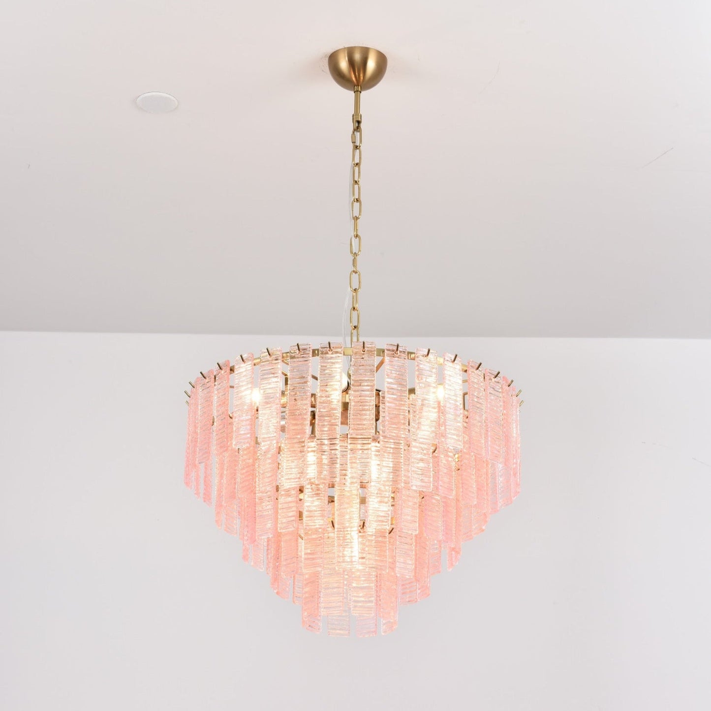Opalora Pink Glass Chandelier