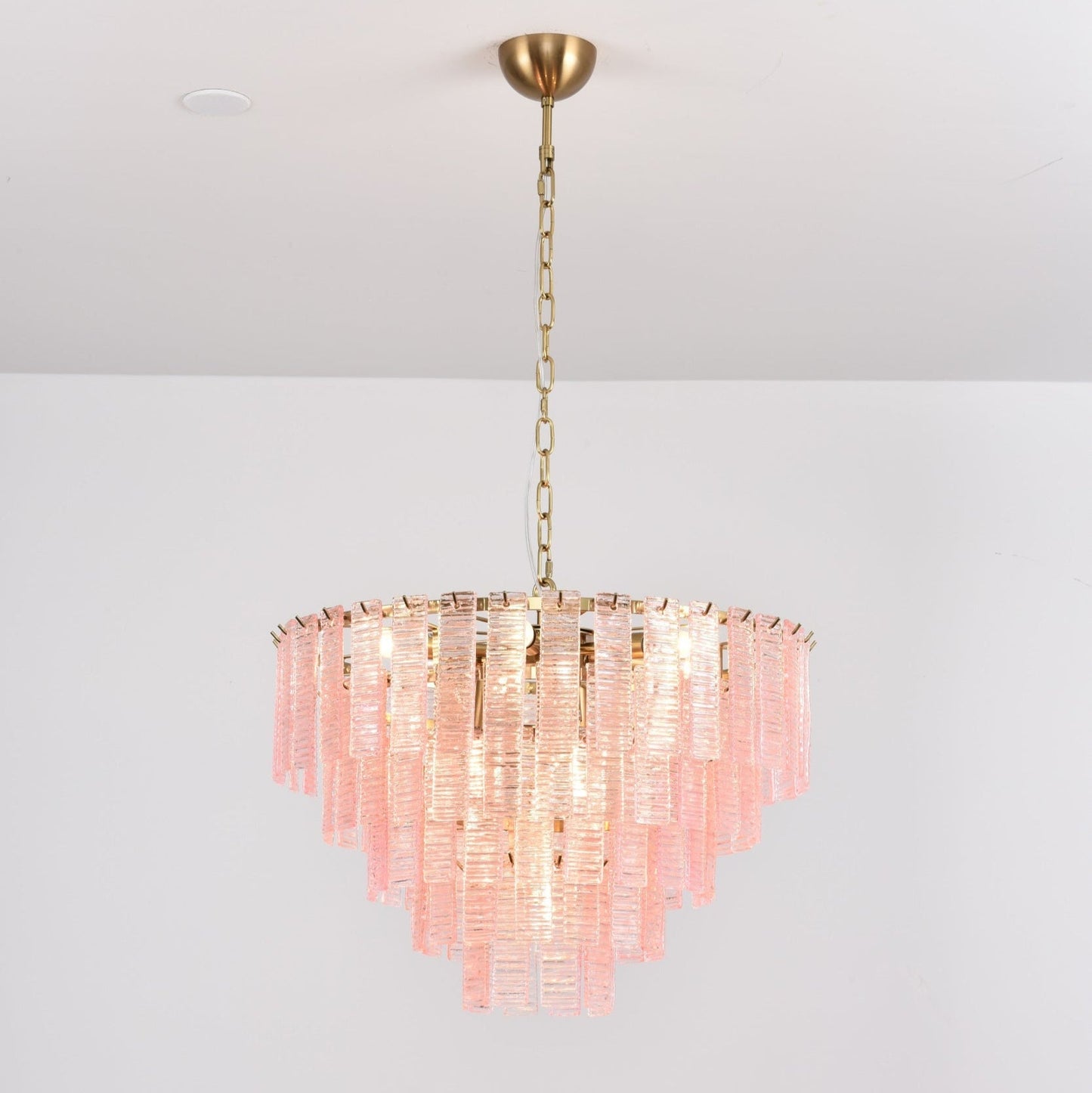 Opalora Pink Glass Chandelier