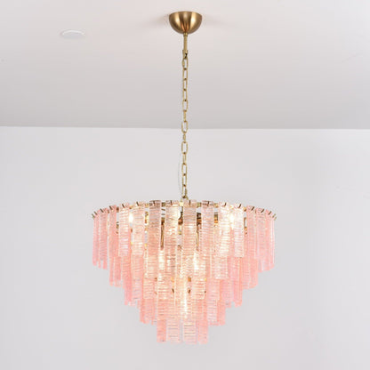 Opalora Pink Glass Chandelier