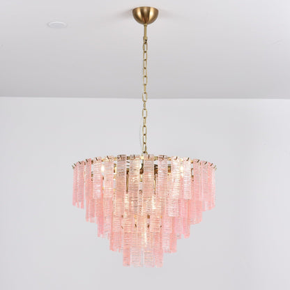 Opalora Pink Glass Chandelier