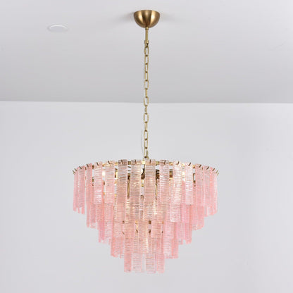 Opalora Pink Glass Chandelier