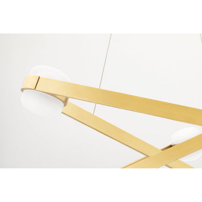 Orbit - 6 Light Chandelier - Aged Brass Finish