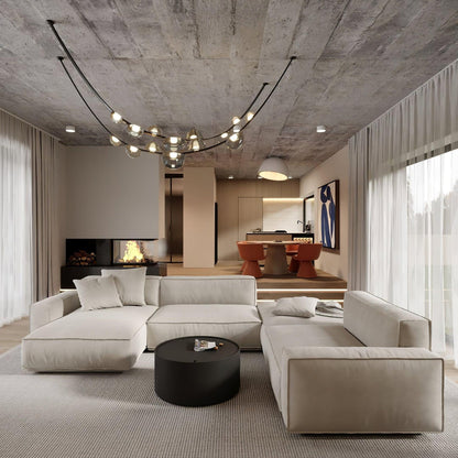Orvyn Leather Arc Chandelier