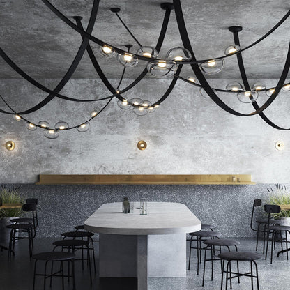 Orvyn Leather Arc Chandelier