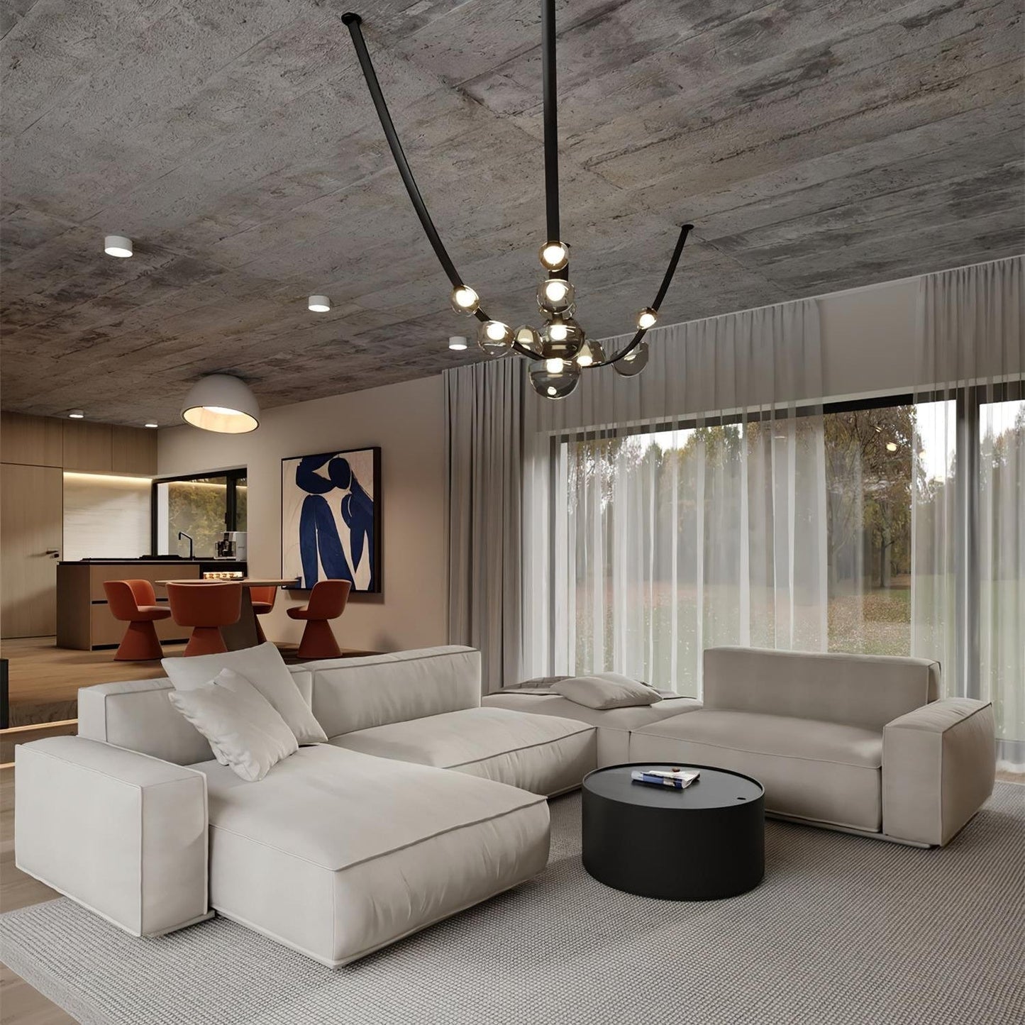 Orvyn Leather Arc Chandelier