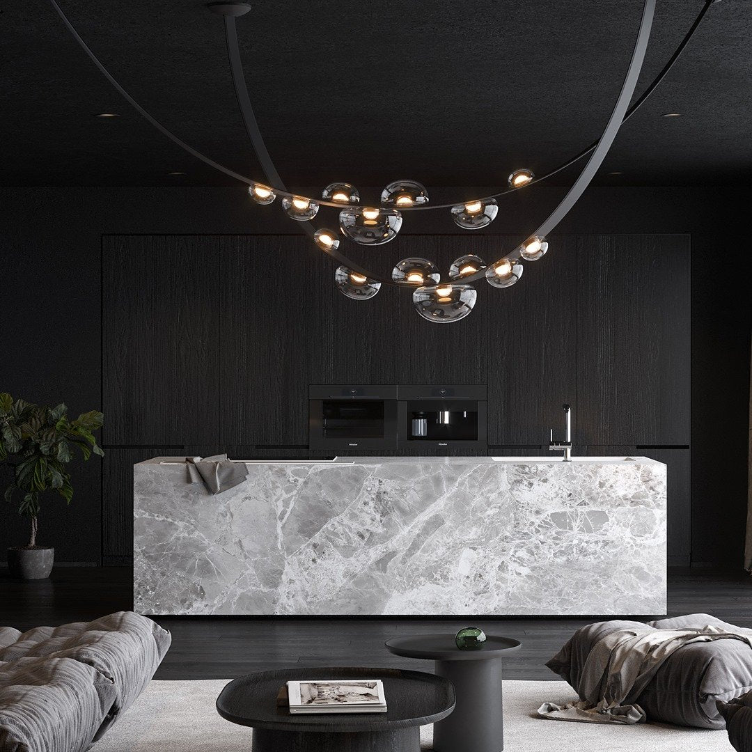 Orvyn Leather Arc Chandelier