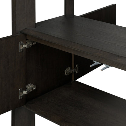 Orwin Wide Bookshelf-Smoked Black Oak