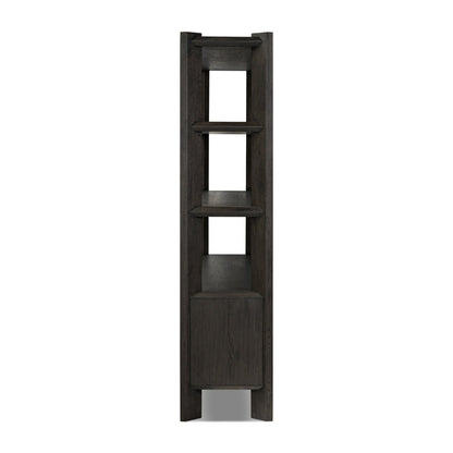 Orwin Wide Bookshelf-Smoked Black Oak