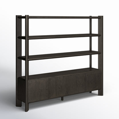 Orwin Wide Bookshelf-Smoked Black Oak