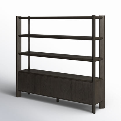 Orwin Wide Bookshelf-Smoked Black Oak