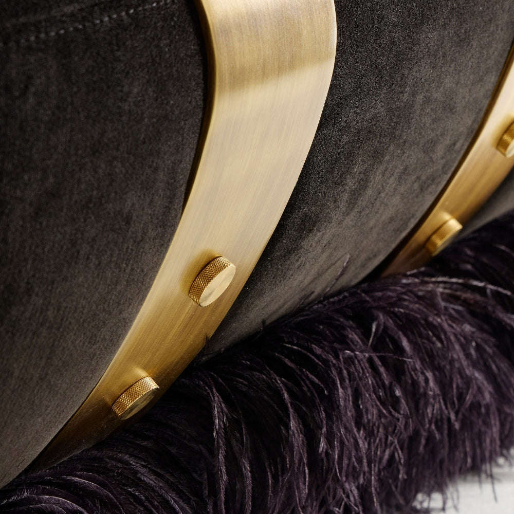 Ostrich Fluff Lounge Chair - Black / Black