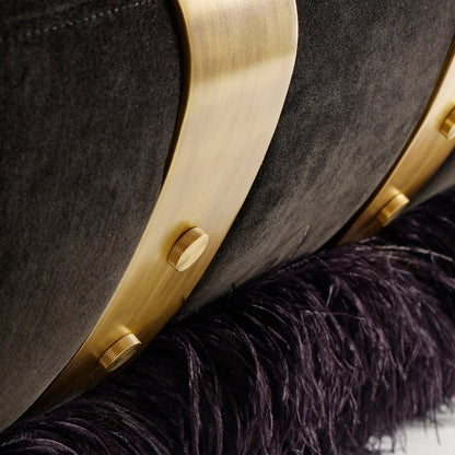 Ostrich Fluff Lounge Chair - Black / Black