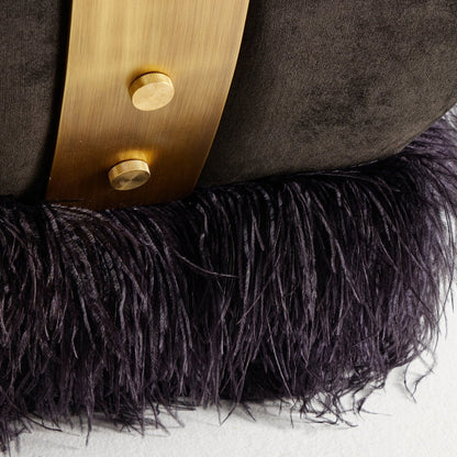 Ostrich Fluff Lounge Chair - Black / Black