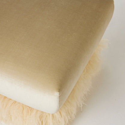 Ostrich Fluff Ottoman - Square (70cm x 70cm) - Porcelain / Cream