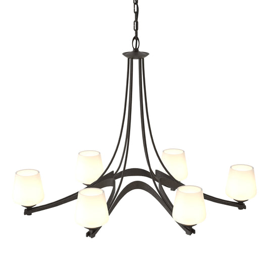 Oval Ribbon 6 - Light Shaded Classic/Traditional Chandelier