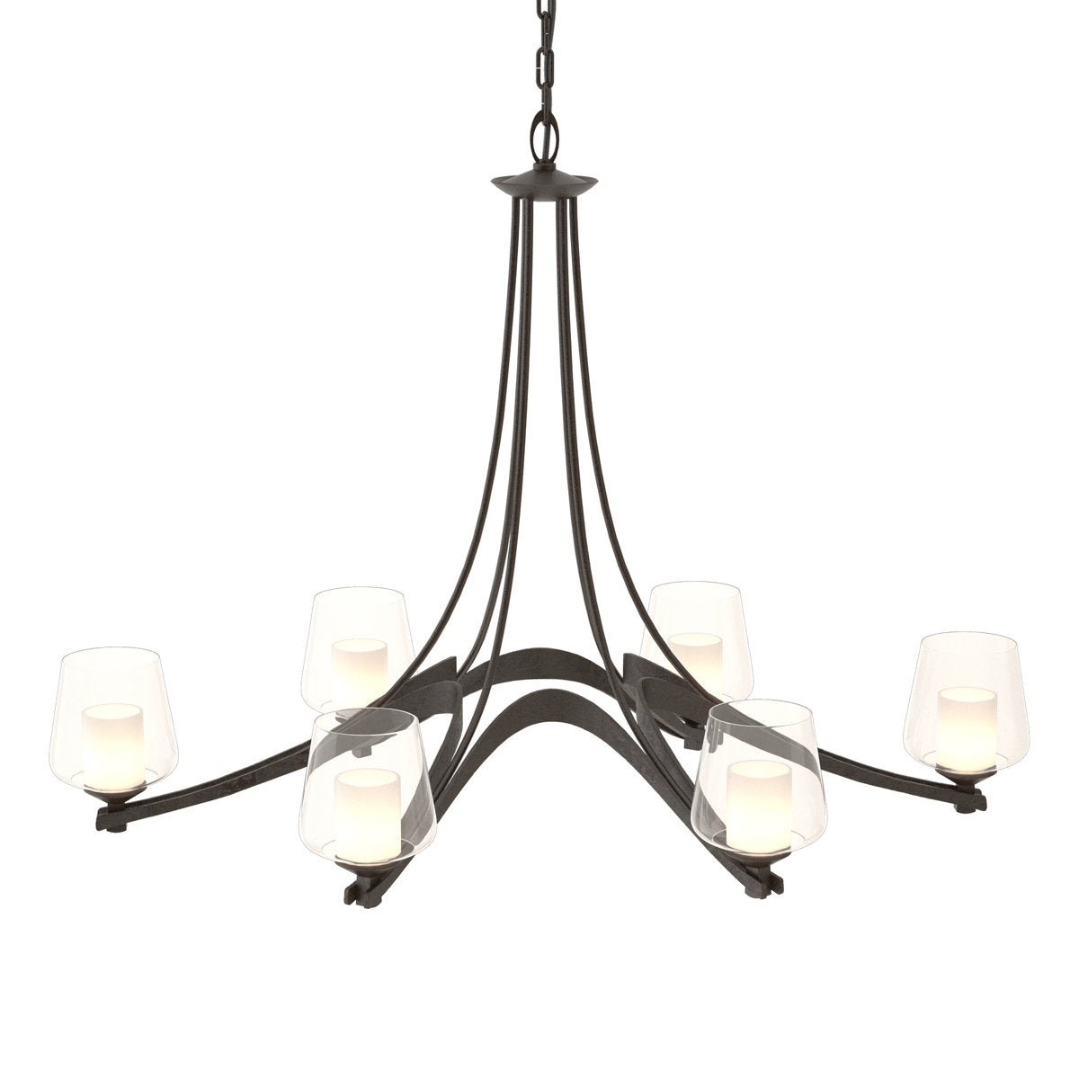 Oval Ribbon 6 - Light Shaded Classic/Traditional Chandelier
