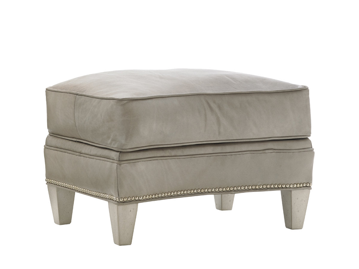 Oyster Bay Bayville Leather Ottoman