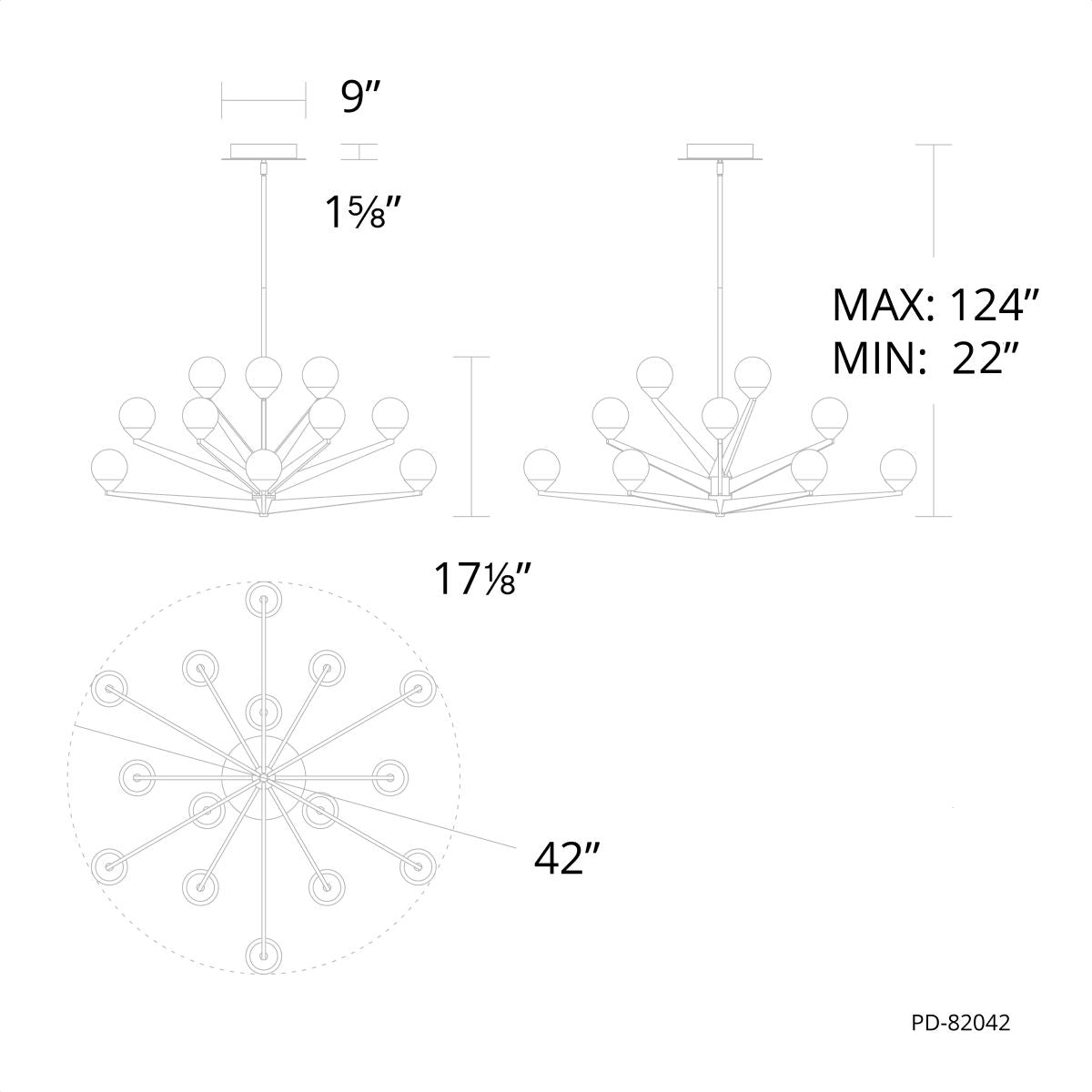 Modern Forms Double Bubble 15 Light 42" Wide LED Globe Chandelier