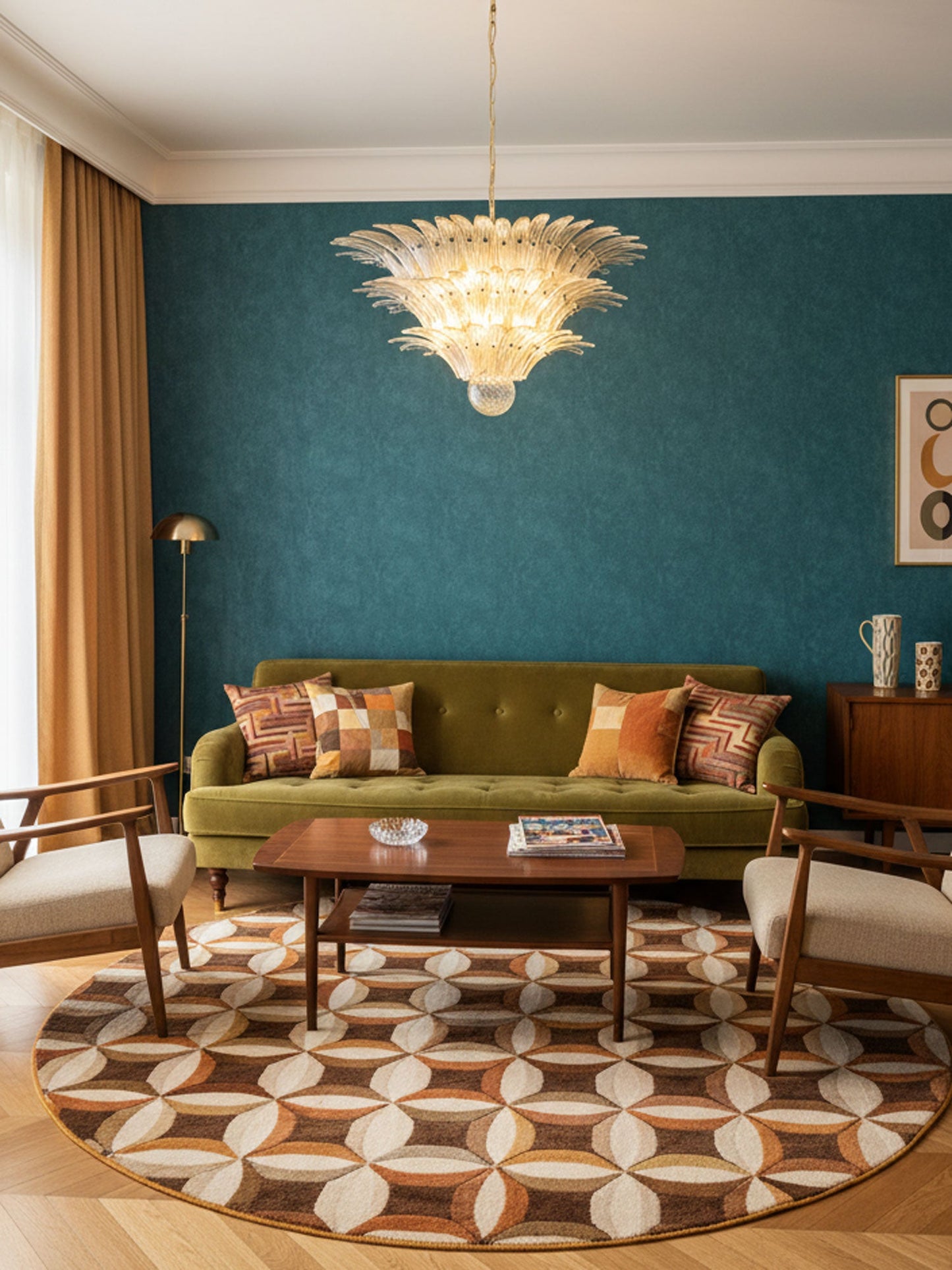 Palm Grove Glass Chandelier
