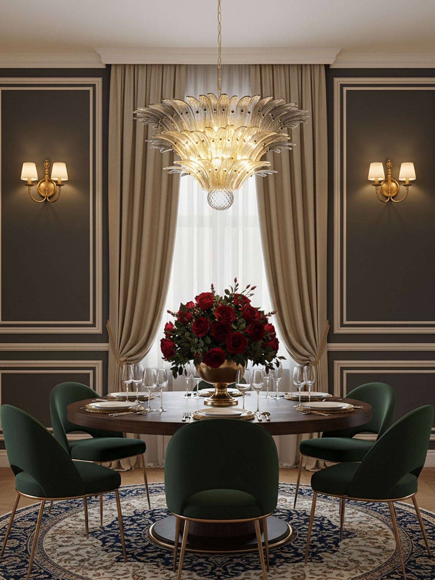 Palm Grove Glass Chandelier