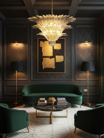 Palm Grove Glass Chandelier