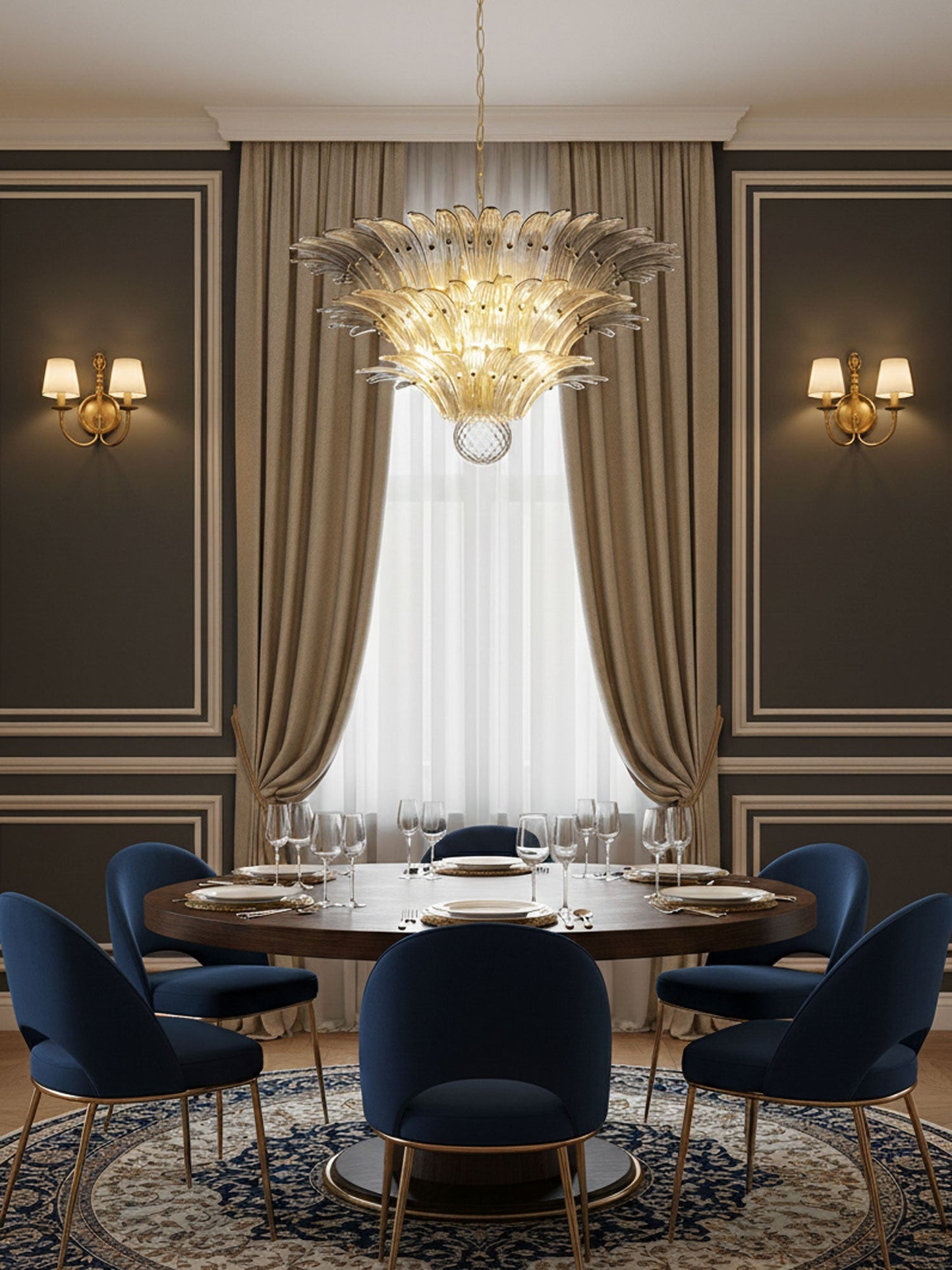 Palm Grove Glass Chandelier