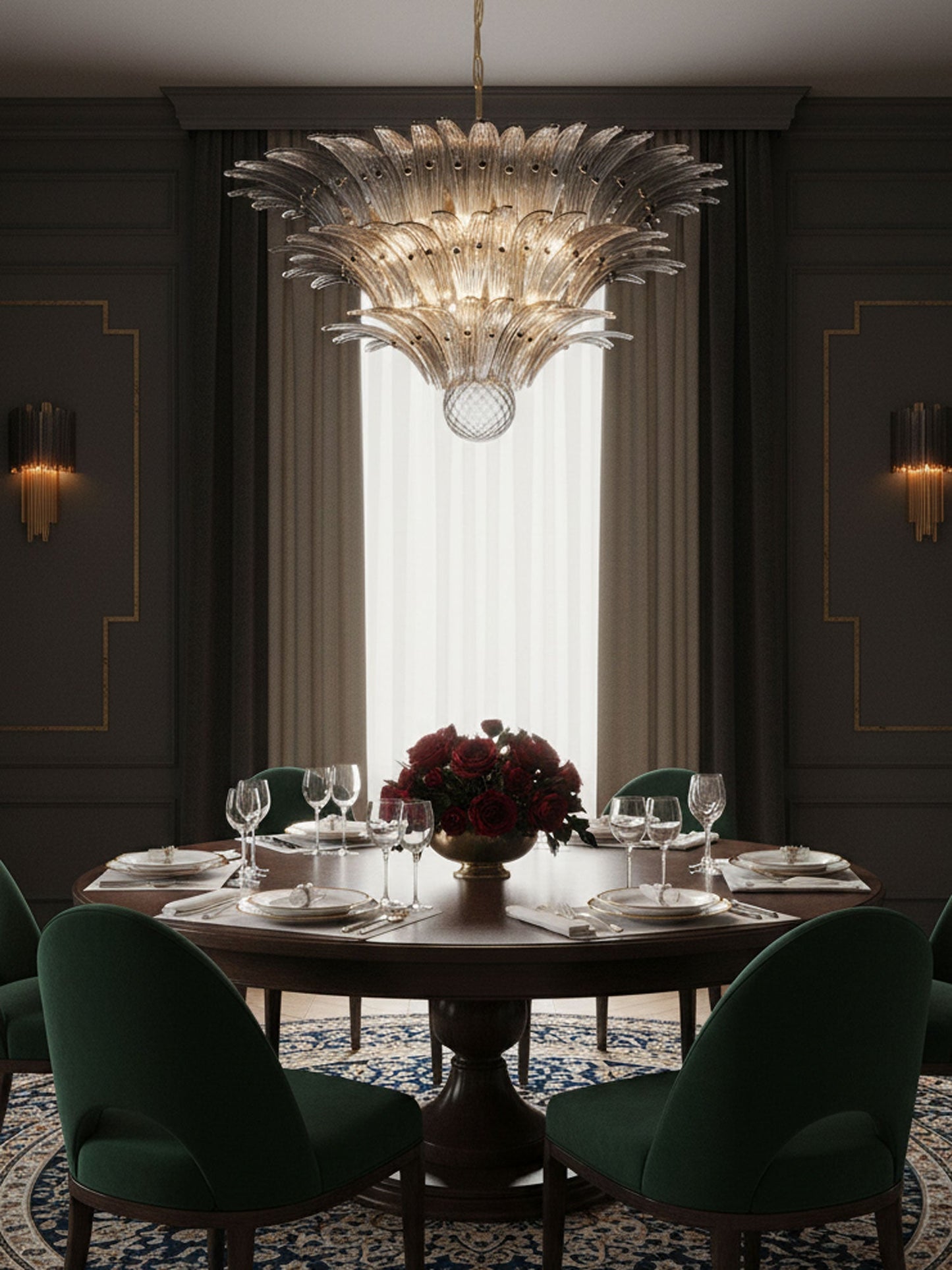 Palm Grove Glass Chandelier
