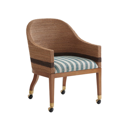 Palm Desert Dorian Woven Arm Chair With Casters
