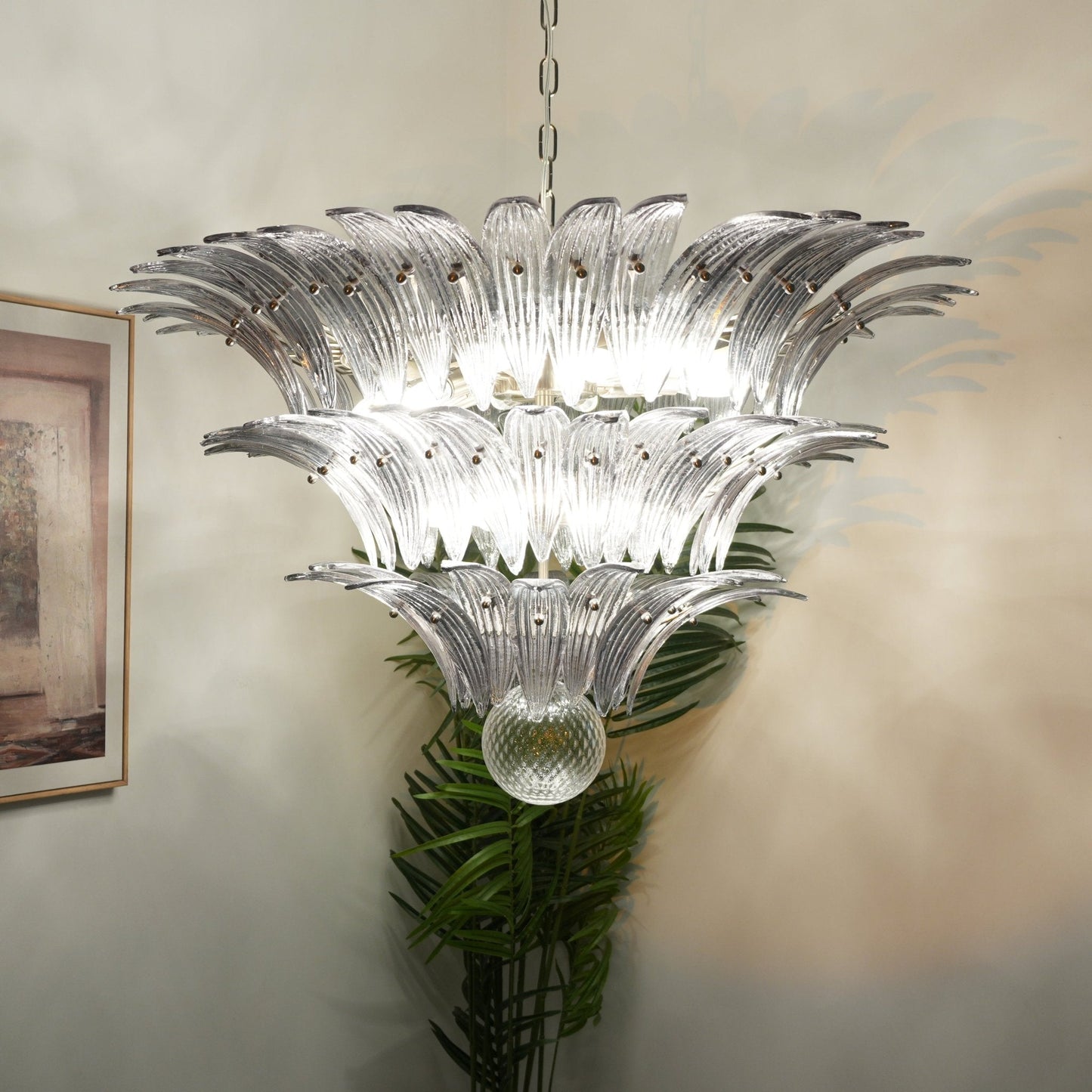 Palm Grove Glass Chandelier