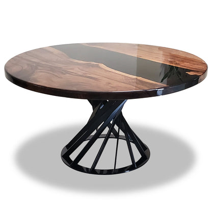Panaro Round Walnut Wood Dining Table
