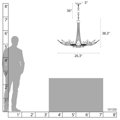 Parasol 7-Light Chandelier - Sterling