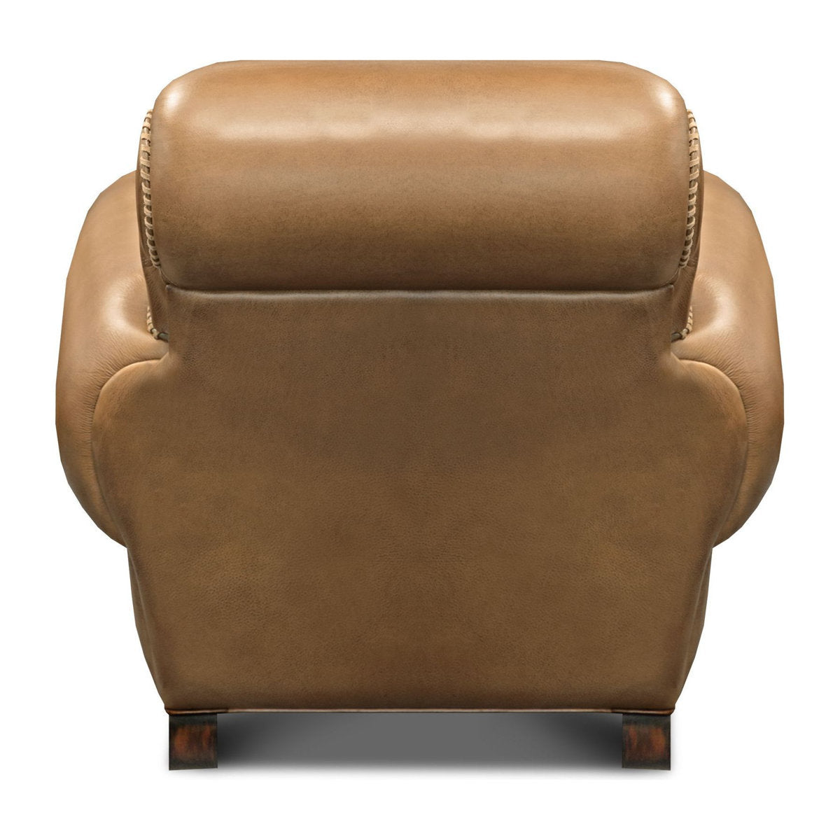 Parisian Leather Armchair Chair with Ottoman