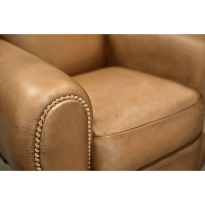 Parisian Leather Armchair Chair with Ottoman