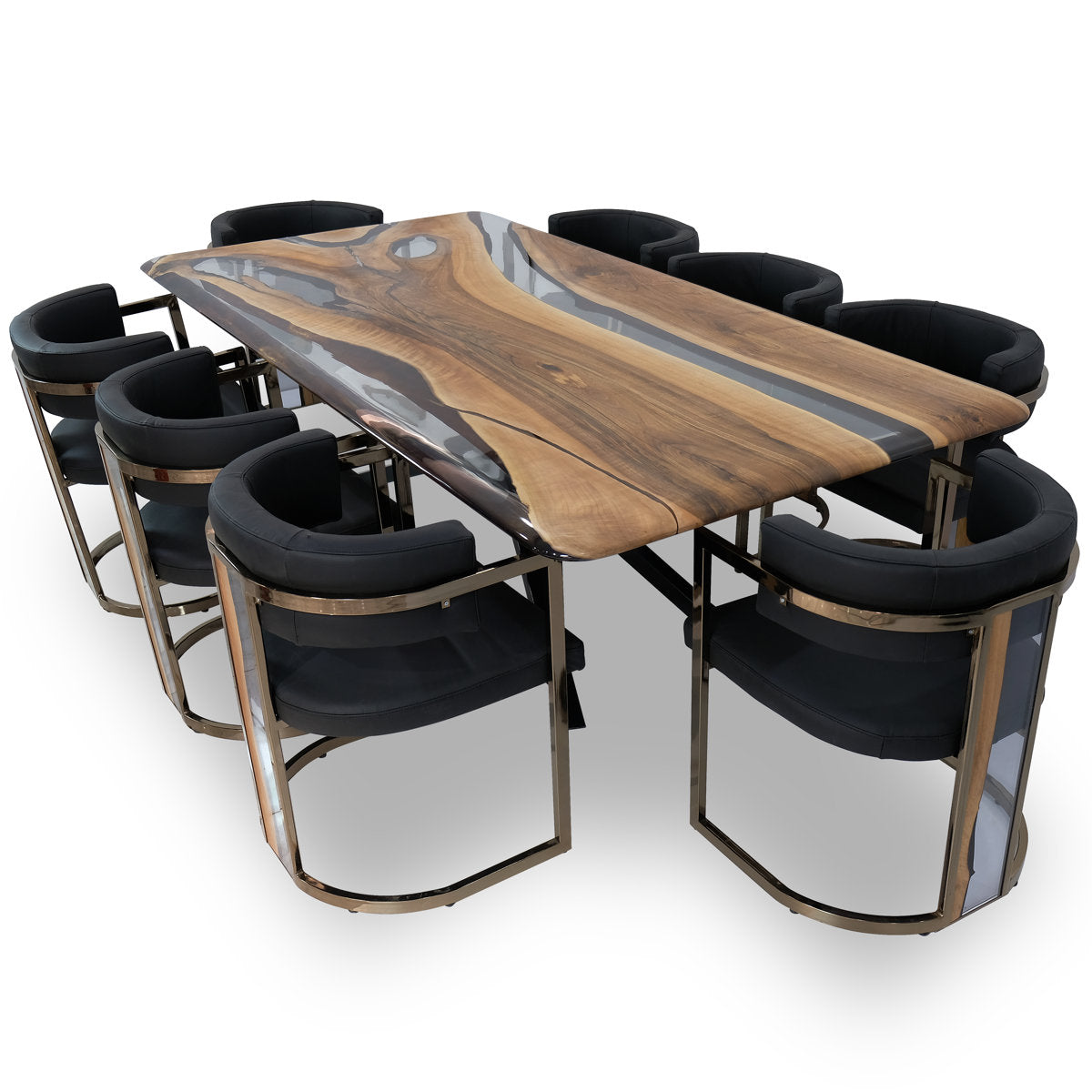 Parthenope Walnut Wood Dining Table