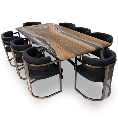 Parthenope Walnut Wood Dining Table