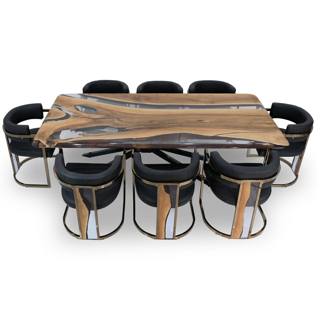 Parthenope Walnut Wood Dining Table