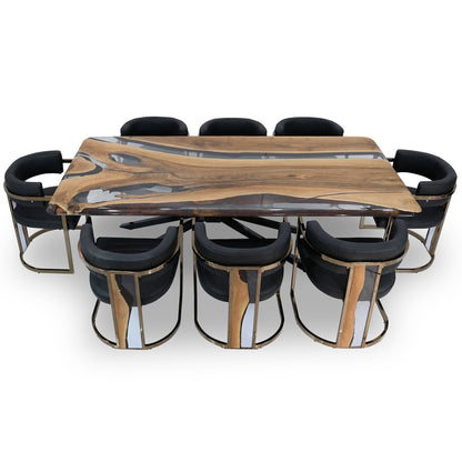 Parthenope Walnut Wood Dining Table