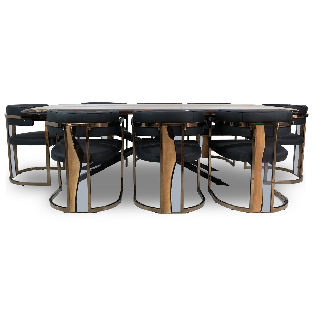 Parthenope Walnut Wood Dining Table