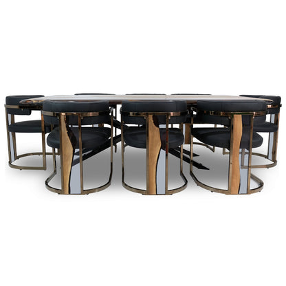 Parthenope Walnut Wood Dining Table