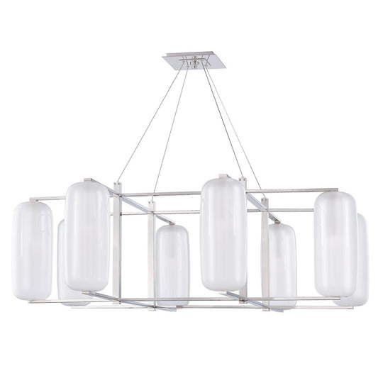 Pebble 8 - Light Shaded Chandelier Linear Chandelier