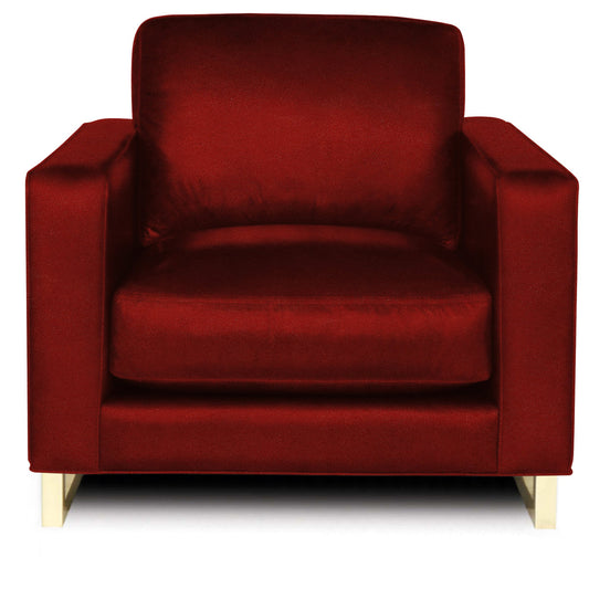 Penelope Leather Armchair Chair with Ottoman