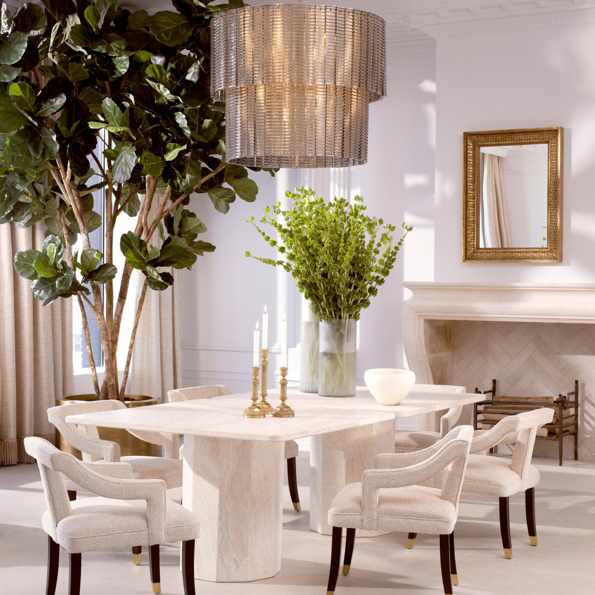 Piazza Square Marble Dining Table