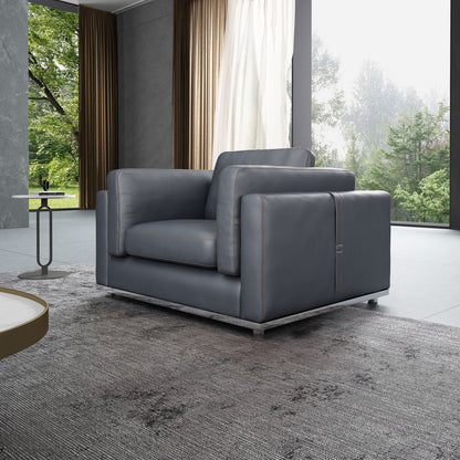 Picasso Leather Club Chair Chair with Ottoman