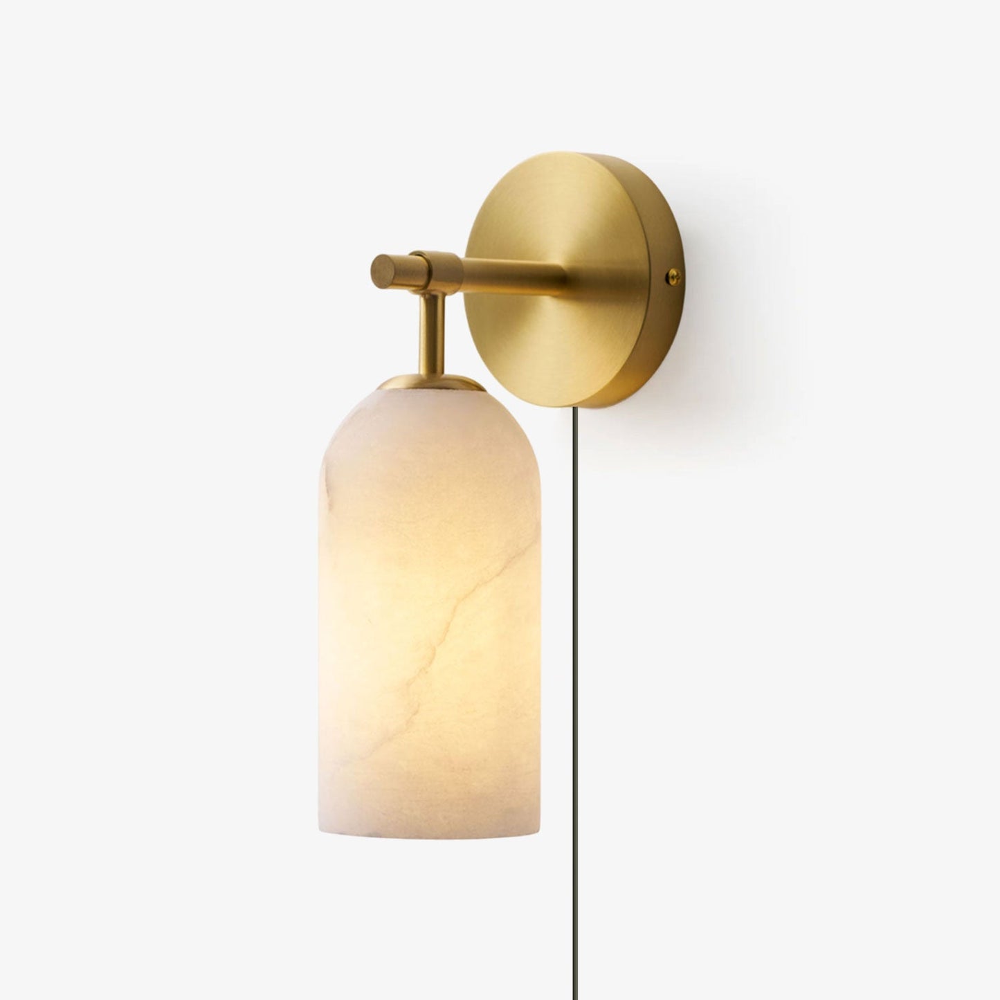 Pillar Alabaster Plug-in Wall Sconce