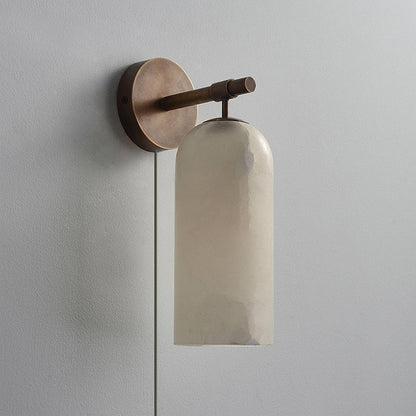 Pillar Alabaster Plug-in Wall Sconce