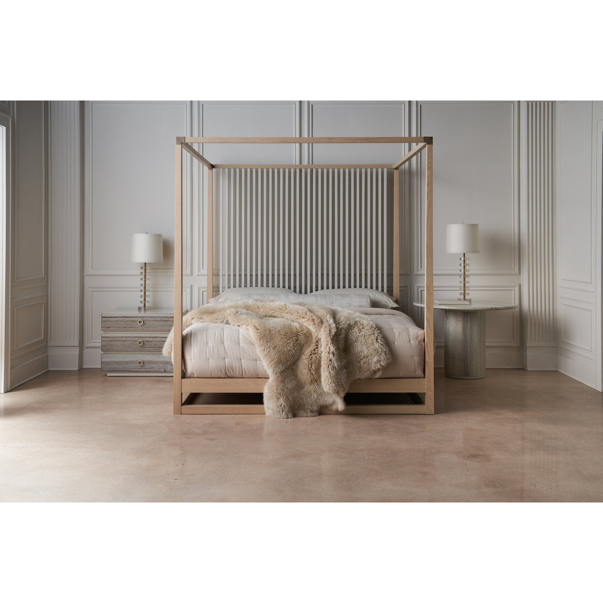 Pinstripe Canopy Bed